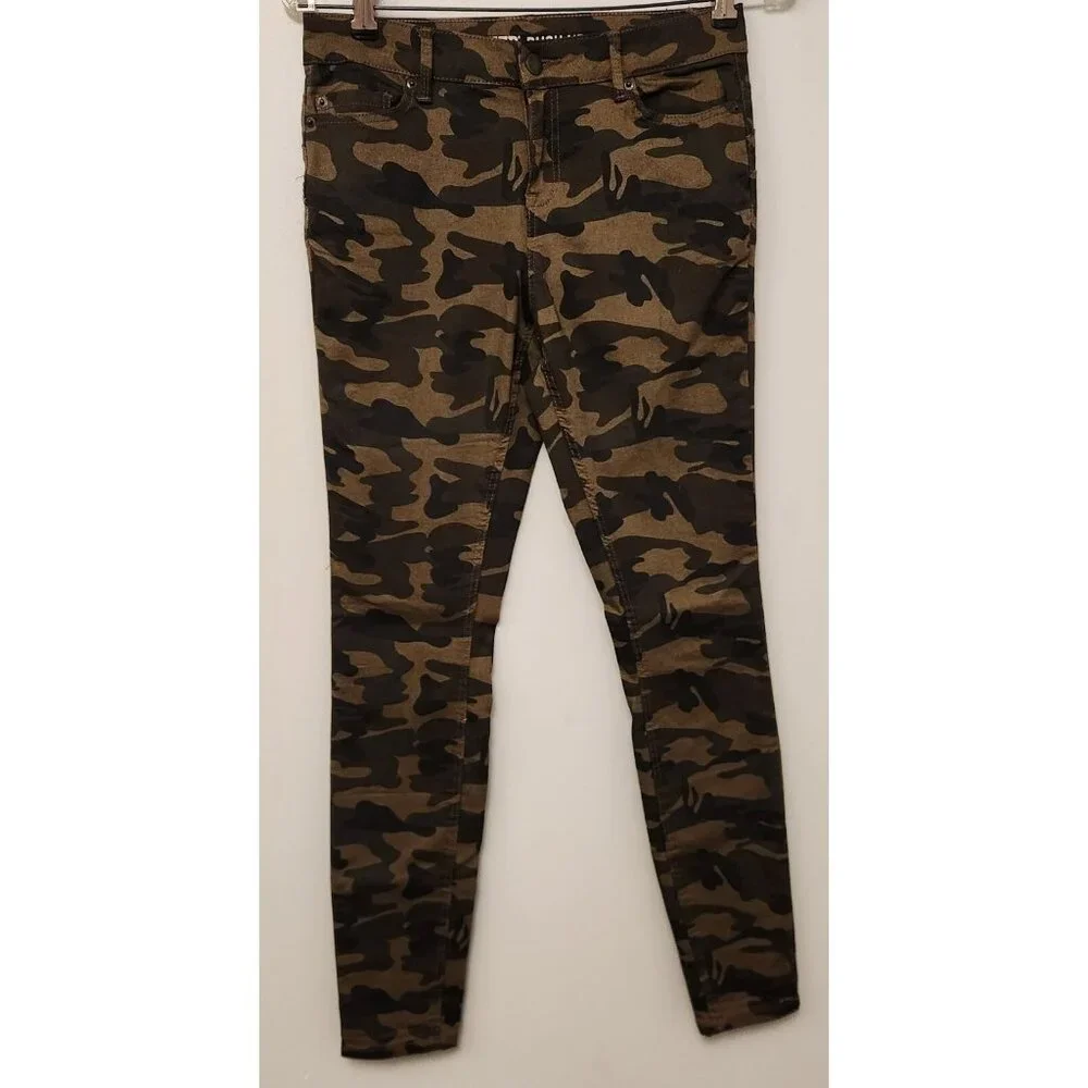 Womens Joe Boxer Push Up Skinny Jeans Camo‎ Stretch Green Juniors Size 3 EUC